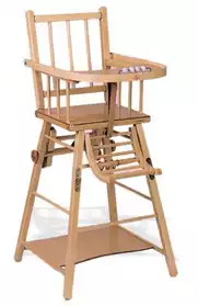 Chaise haute bois transformable Combelle