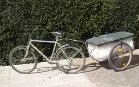 Remorque à vélo artisanale + VTT