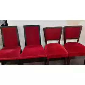 lot de 4 chaises couleur rouge
