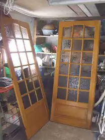 Porte d'intérieur, en bois vitrée