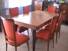 table et chaises ancien années 50