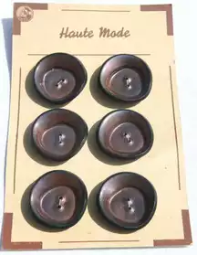 boutons anciens marron plaque de 6, neuf