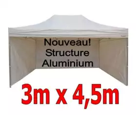 BARNUM PLIANT ALUMINIUM 3x4.5M BLANC +4C