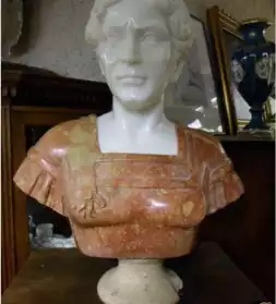 buste Romain en marbre de carrare