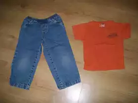jean's+tee-shirt orange 3 ans (ref 13)