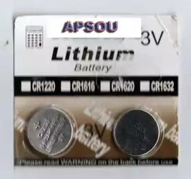 lot 2 Piles Bouton 3V Lithium CR 2025