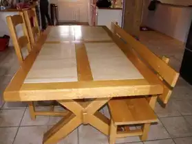 Table + Banc + Chaises (chêne massif)
