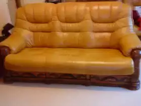 canapé en cuir + fauteuil