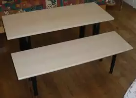 Ensemble de deux tables basses en bois.