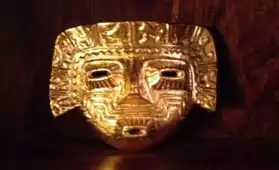 Masque Inca recouvert d'or 24 carrats