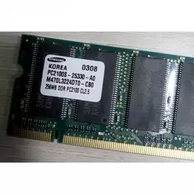 Barrette RAM SAMSUNG 256MB DDR PC2100 CL
