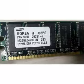 Barrette RAM SAMSUNG 512MB DDR PC2700U-2
