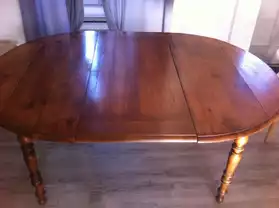 Table ronde en bois + 3 rallonges