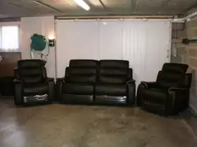Ensemble canapé + 2 fauteuils 100% cuir