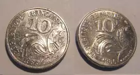 2 pieces de 10 franc 1986