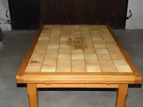 Table rectangle chêne carrelée+allonges