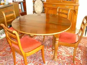 table en bois avec rallonge et 4 chaises
