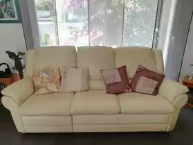 Canapé 3 places en cuir avec relax