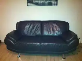 Canapé en cuir 2 places