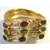 Stackable 14 kt gold ring with diamonds