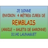 DONNE 4 m3 DE REMBLAIS