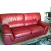 Canapé convertible cuir rouge + fauteuil