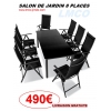 Salon jardin 1 table + 8 chaises - alu/t