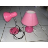 Lampe de chevet et lampe de bureau rose