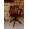 fauteuil ancien bois, assise cuir