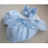 Trousseau bleu tricot laine bébé fait ma