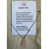 collier "pendentif quartz rose"